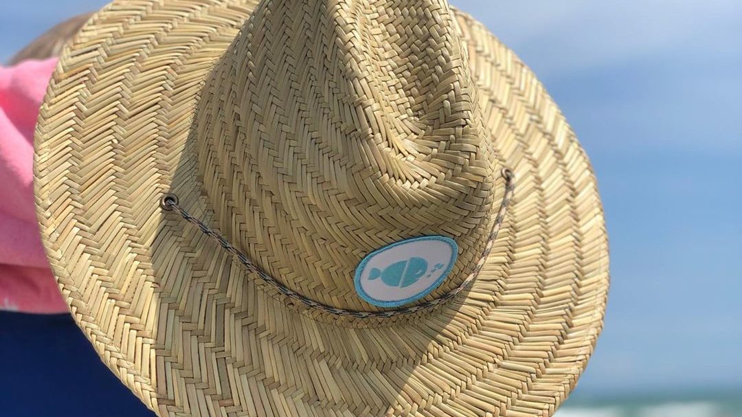 Custom Straw Lifeguard Hats with Patch Logo Printed Under Brim