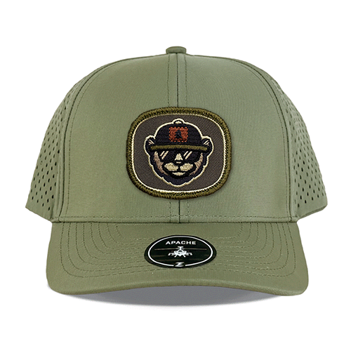 Custom Embroidered Logo On Zapped Headwear Apache Perforated Cap