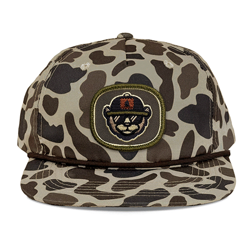 Custom Embroidered Patch On Duck Camo Rope Hat