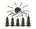 Trees Mountain Sun Icon